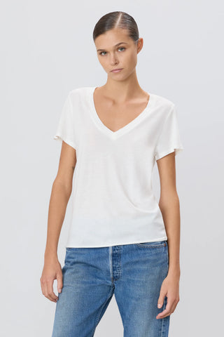 Ivory V Neck T Shirt   Eterne
