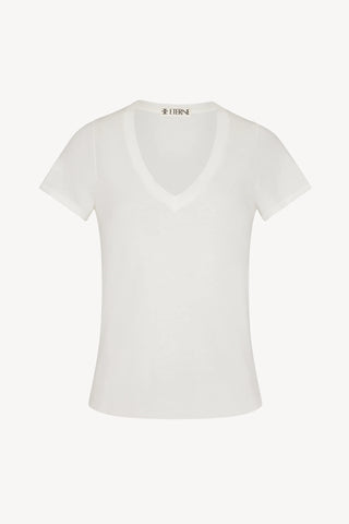 Ivory V Neck T Shirt   Eterne
